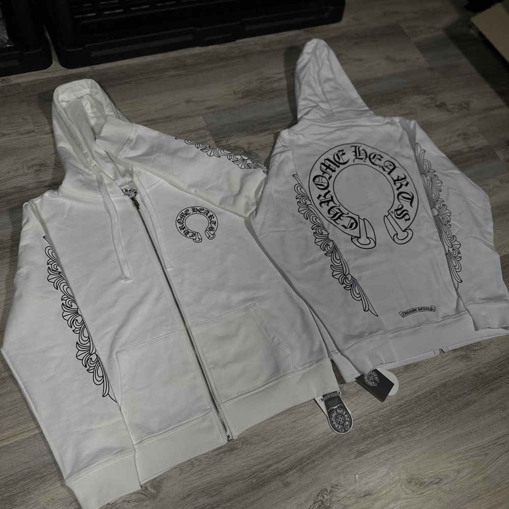 White Hoodie with Black Graphic Design